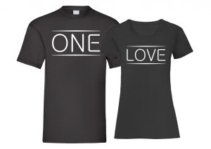 One Love Black T-shirt Men Women