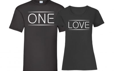 One Love Black T-shirt Men Women